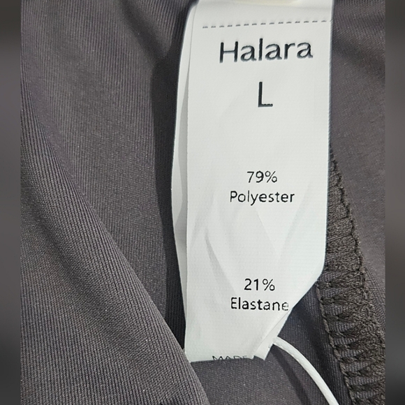 NWT Halara HaloTek Air Wide Leg High Waisted Button Front Pants Grey - L - Picture 6 of 6